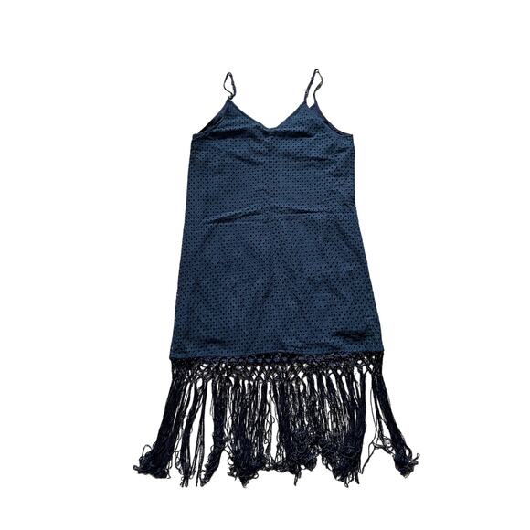 Skies Are Blue Womens/Teen Mini/Midi Eyelet Lace Fringe Dress Size Small Fringe - Picture 2 of 7